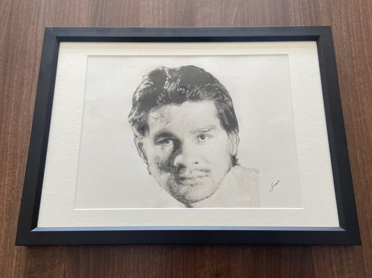 "Roberto Durán" - Original Framed Pencil Sketch