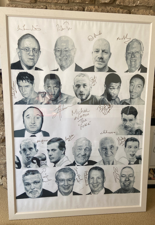 "British Ex-Boxers Hall of Fame 2022" - Original Multi-Signed Framed Pencil Sketch