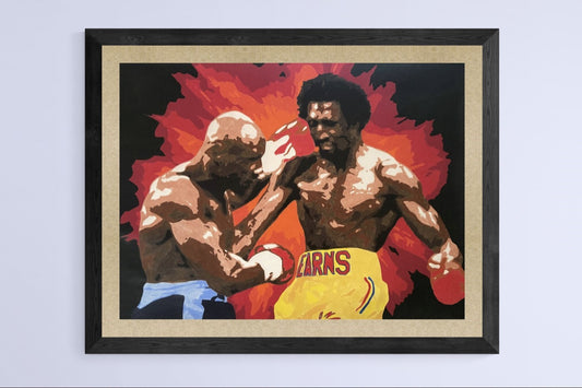 "Hagler vs Hearns: The War" - Original Pencil Sketch