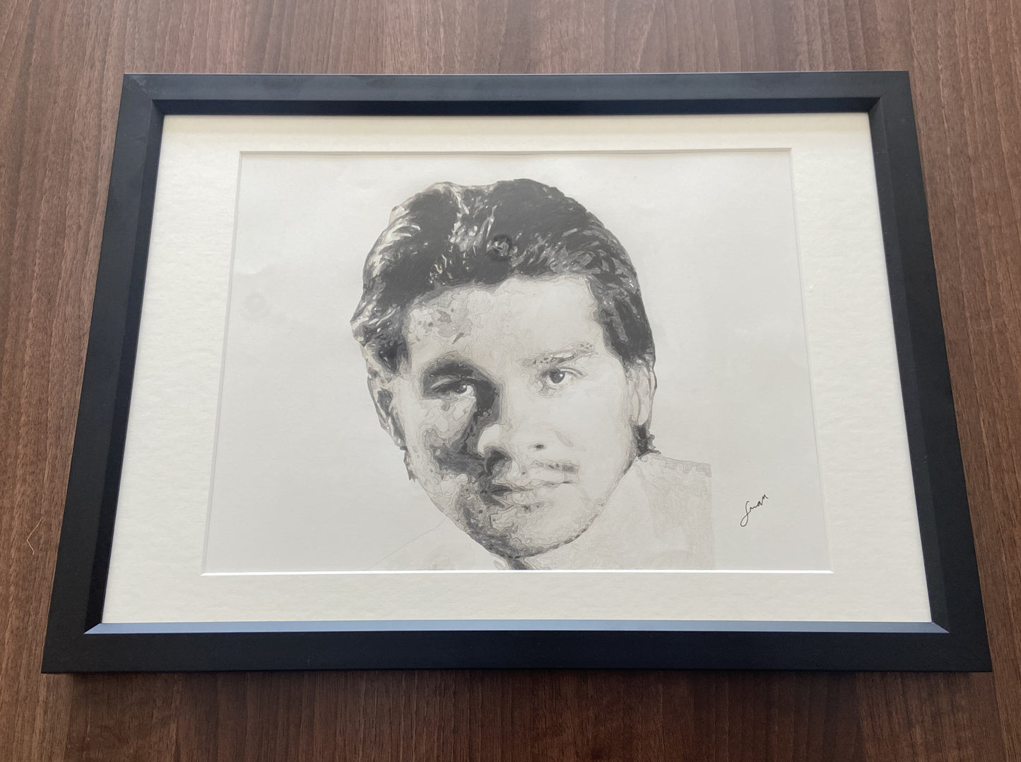 "Roberto Durán" - Original Framed Pencil Sketch