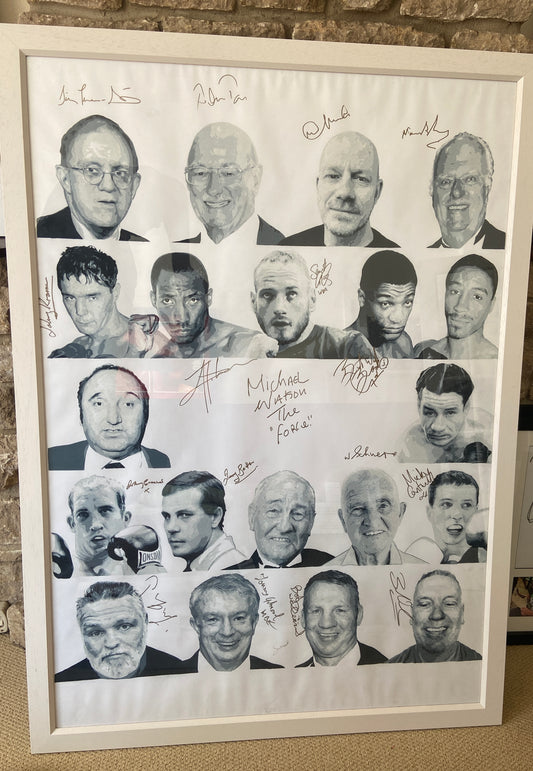 "British Ex-Boxers Hall of Fame 2022" - Original Multi-Signed Framed Pencil Sketch