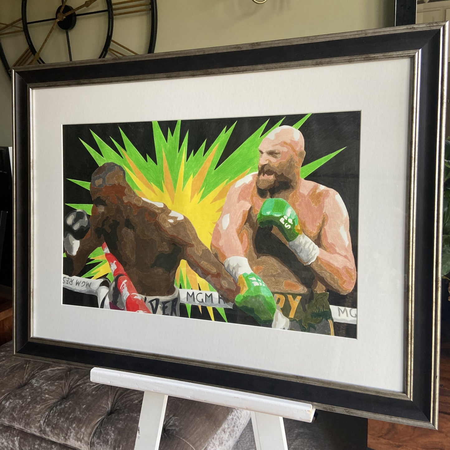 "Fury vs Wilder III" - Original Framed Pencil Sketch