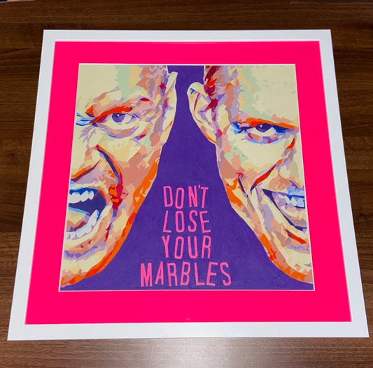 "Don't Lose Your Marbles" - Original Framed Pencil Sketch