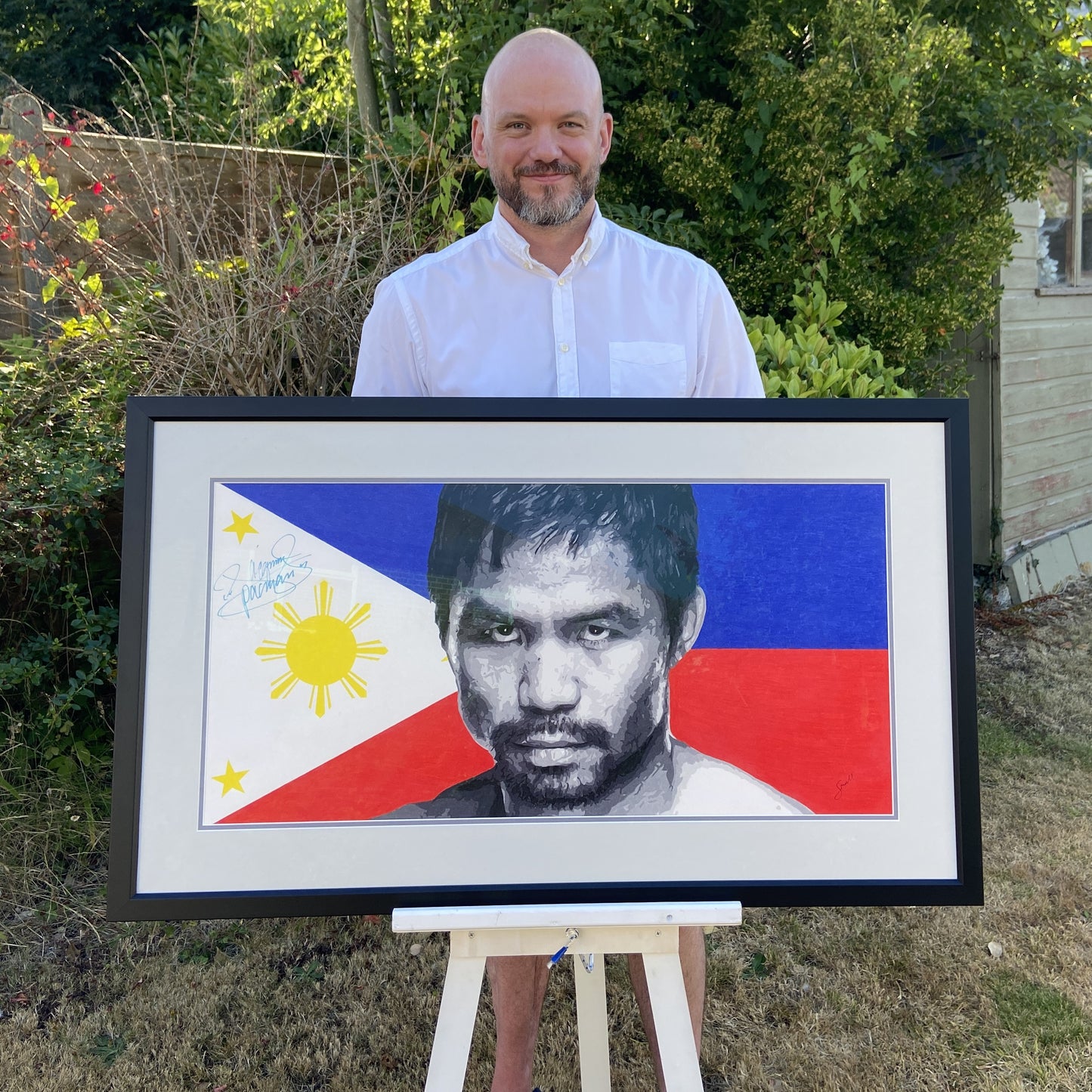 "Pacquiao" - Original Signed Framed Pencil Sketch